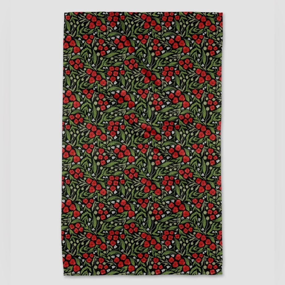 Geometry Kitchen Tea Towel Flowing Poppies